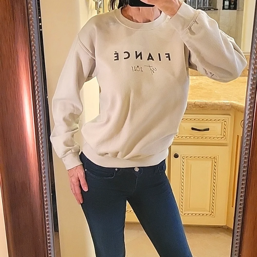 FIANCÉ est. 2021 Beige Sweatshirt,  S - Picture 6 of 16